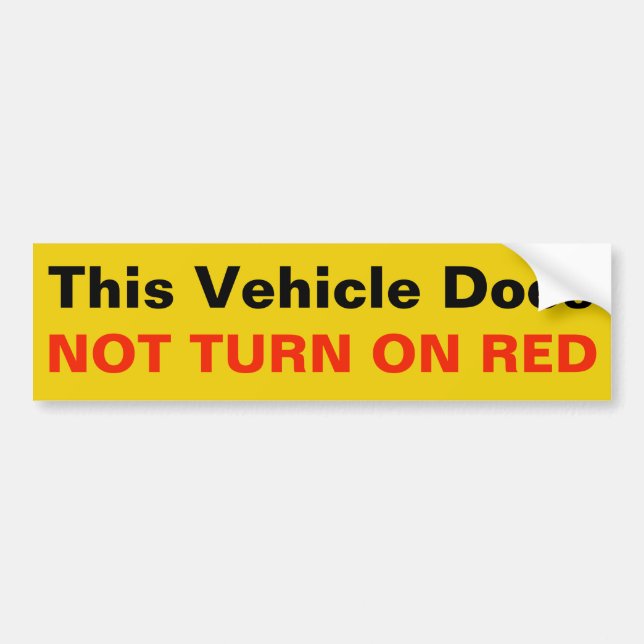 Autocollant De Voiture Ce véhicule n'allume pas l'autocollant ROUGE (Devant)
