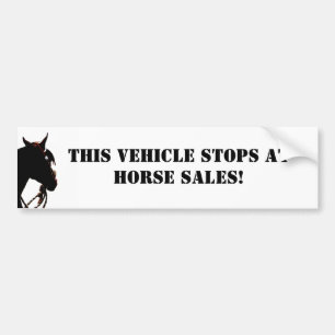 Autocollant De Voiture Ce véhicule s'arrête à la vente de chevaux ! Auto-