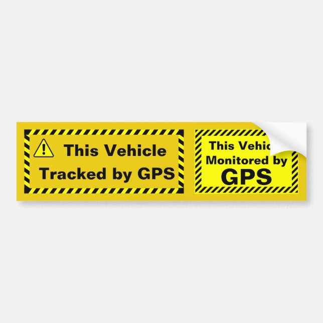 Autocollant De Voiture Ce véhicule surveillé par un GPS à double autocoll (Devant)