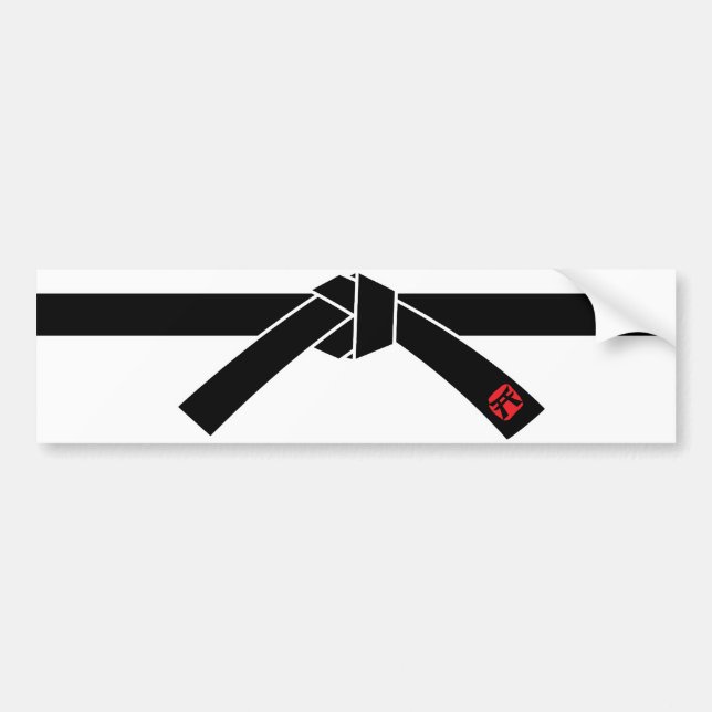 Autocollant De Voiture Ceinture noire, Arts martiaux 黒 帯, 武 道 (Devant)