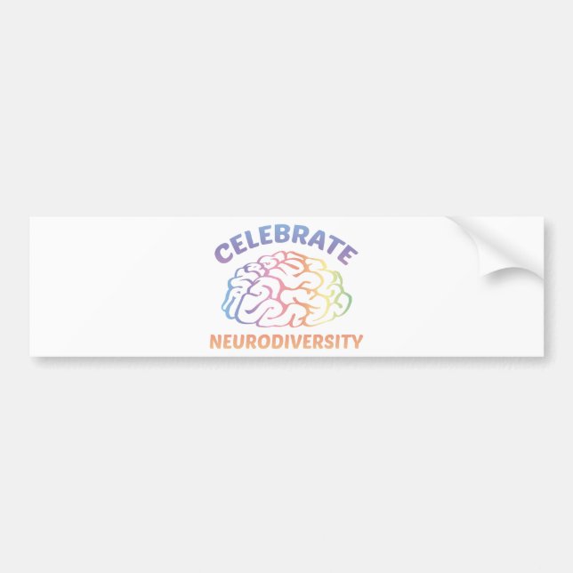 Autocollant De Voiture Célébrer la neurodiversité (Devant)