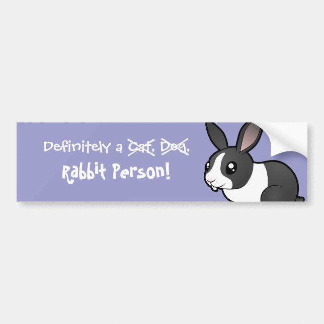 Autocollant De Voiture Certainement une personne de lapin (cheveux lisses (Devant)