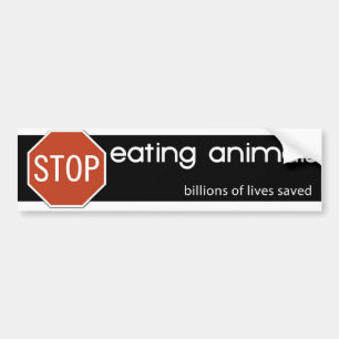 AUTOCOLLANT DE VOITURE CESSEZ DE MANGER LES ANIMAUX 3