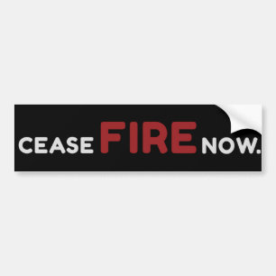 Autocollant De Voiture Cessez le feu maintenant noir