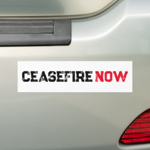 Autocollant De Voiture Cessez le feu maintenant noir rouge blanc grunge t