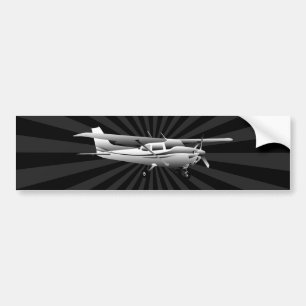 Autocollant De Voiture Cessna classique de l'aéronef Silhouette Sunburst