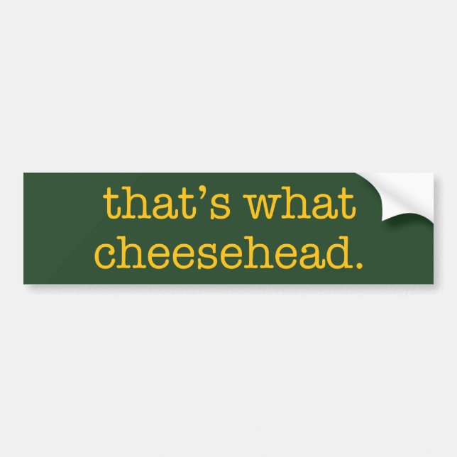 Autocollant De Voiture C'est ce qui Cheesehead (Devant)