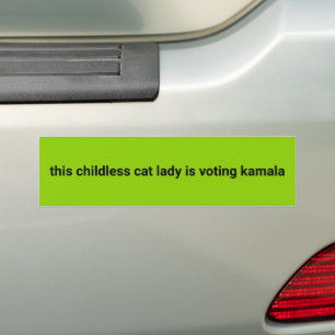 Autocollant De Voiture Cette dame de chat sans enfant vote kamala vert