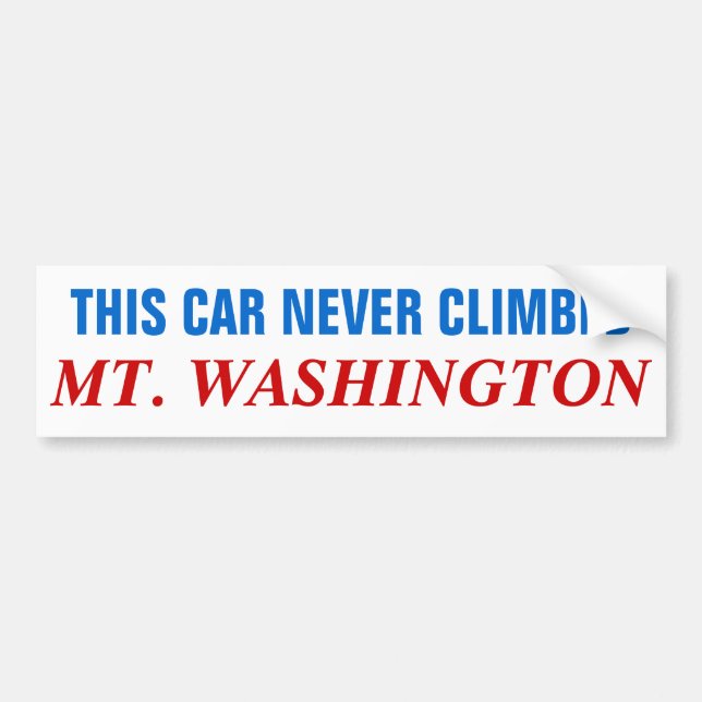 Autocollant De Voiture Cette voiture Mt non jamais monté Washington (Devant)