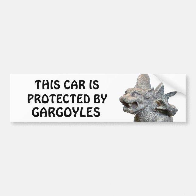 Autocollant De Voiture Cette voiture protégée par des gargouilles (Devant)