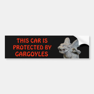 Autocollant De Voiture Cette voiture protégée par des gargouilles rouges