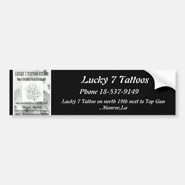Autocollant De Voiture Chance 7 Tattoos (Devant)