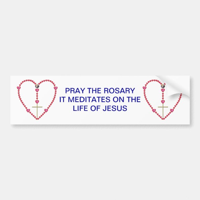 Autocollant De Voiture Chapelet minuscule de coeurs (Devant)