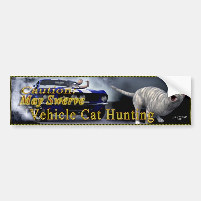 Autocollant De Voiture Chasse de chat de véhicule (Devant)