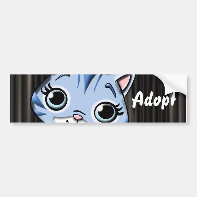 Autocollant De Voiture Chat Kitten Chien Adopter le pare-chocs Sticker (Devant)