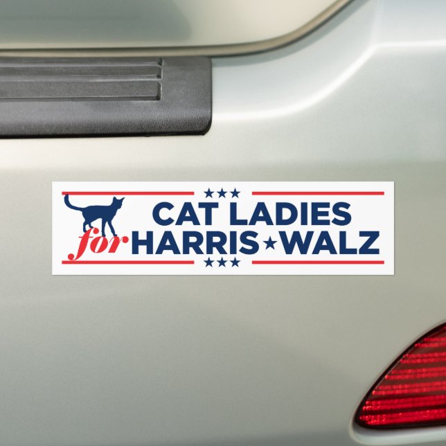 Autocollant De Voiture Chat Ladies for Harris Walz 2024 (En voiture)
