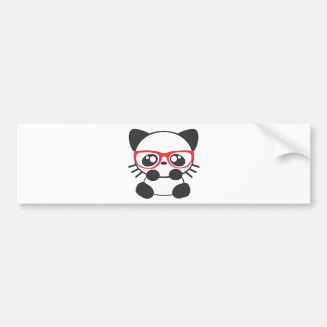 Autocollant De Voiture Chat nerd (Devant)