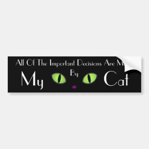 Autocollant De Voiture Chat Noir Avec Gros Oeil Vert