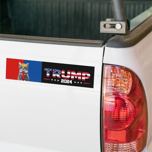 Autocollant De Voiture Chats Pour Trump 2024 | Vance Trump Red Blue (Sur camion)
