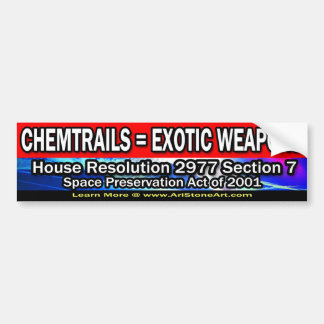 Autocollant De Voiture Chemtrails = armes exotiques
