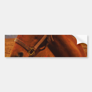 Autocollant De Voiture Cheval avec Bow rouge