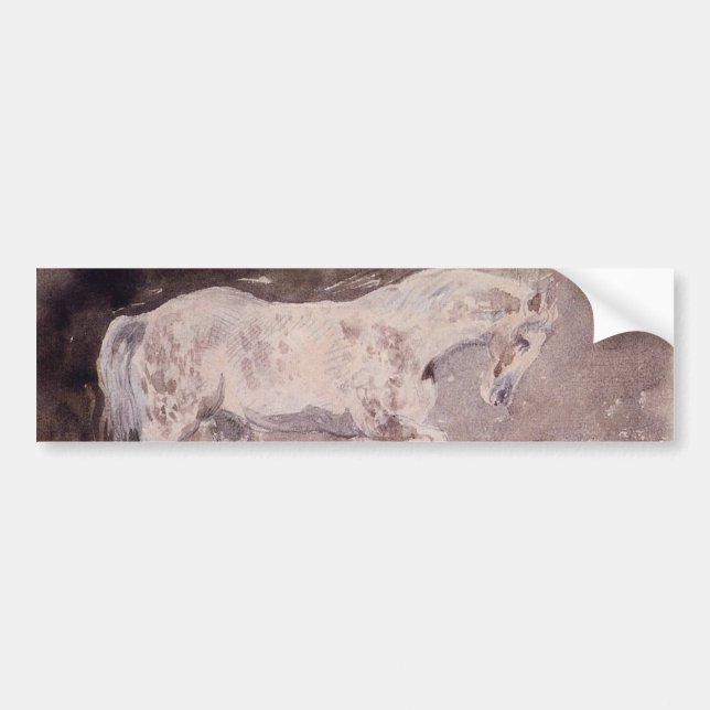 Autocollant De Voiture Cheval blanc (par Eugene Delacroix) (Devant)