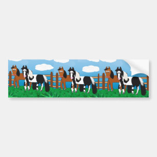 Autocollant De Voiture Cheval de bande dessinée