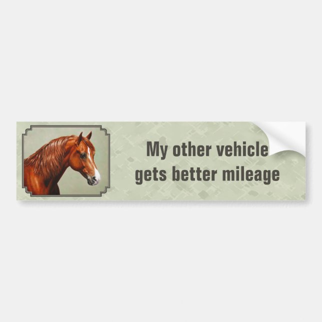 Autocollant De Voiture Chevaux obtenir meilleur gaz kilométrage Morgan Ho (Devant)