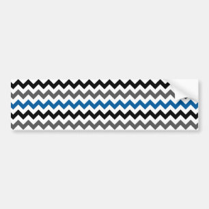 Autocollant De Voiture Chevron Pattern Background Blue Gray Black White