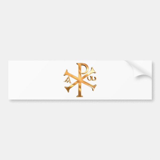 Autocollant De Voiture Chi-Rho d'or (Devant)