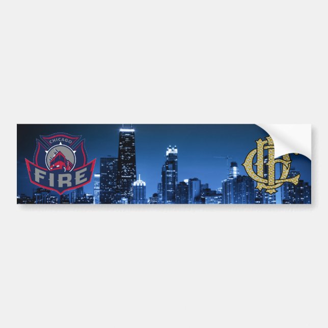 Autocollant De Voiture Chicago Fire avec Skyline (Devant)