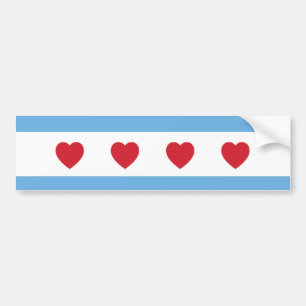 Autocollant De Voiture Chicago Love   Sticker pare-chocs