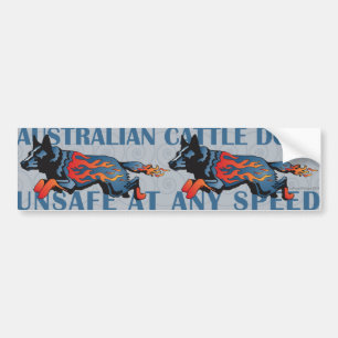 Autocollant De Voiture Chien australien de bétail - peu sûr à toute