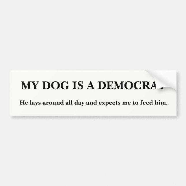 Autocollant De Voiture Chien de Démocrate (Devant)