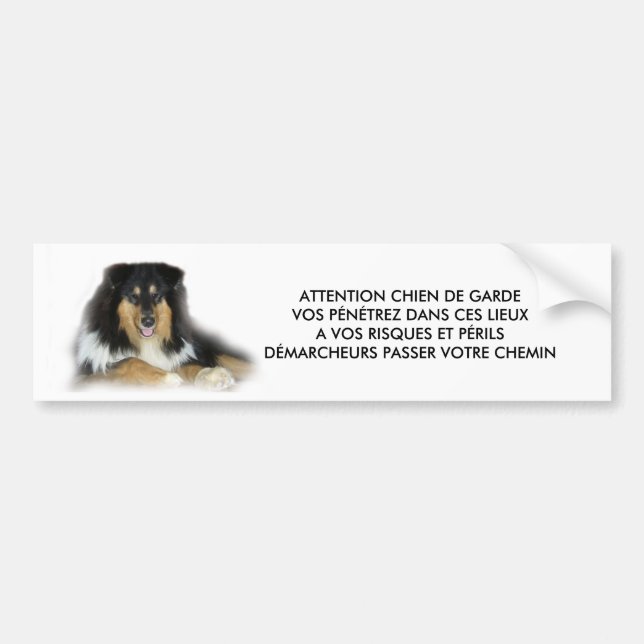 AUTOCOLLANT DE VOITURE CHIEN DE GARDE (Devant)