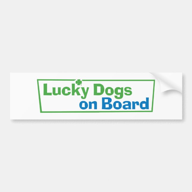 Autocollant De Voiture "Chiens chanceux à bord" d'adhésif pour pare-chocs (Devant)