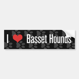 Autocollant De Voiture Chiens de basset I (de coeur)