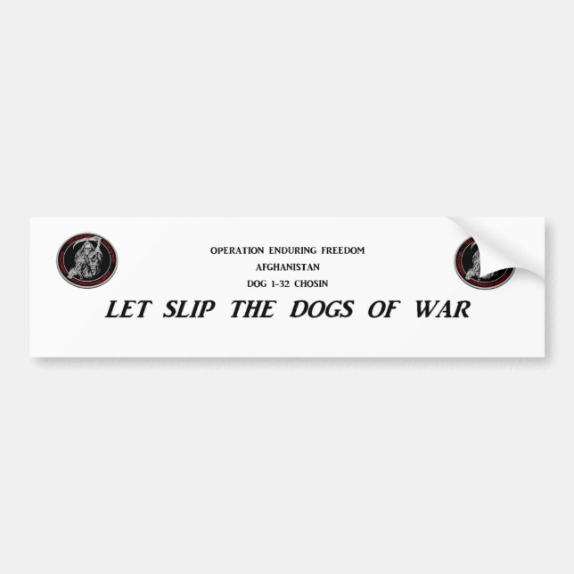 Autocollant De Voiture Chiens de guerre (Devant)