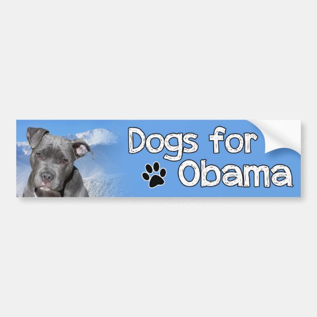 Autocollant De Voiture Chiens pour Obama (Devant)