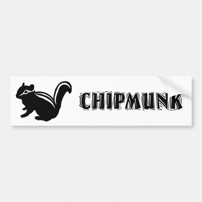 Autocollant De Voiture Chipmunk　illustration　(14)　Black (Devant)