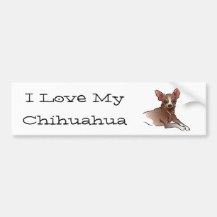Autocollant De Voiture Chiwawa Brown - amour d'I mon chiwawa