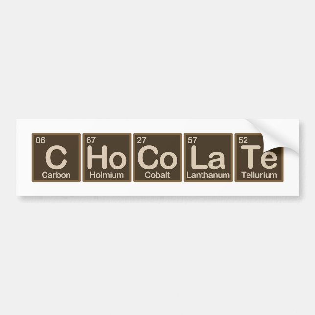 Autocollant De Voiture Chocolat fait d'éléments (Devant)