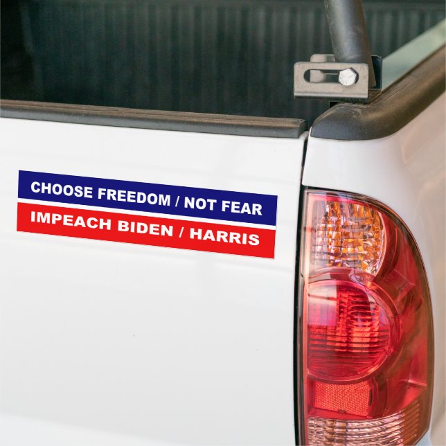 Autocollant De Voiture Choisissez Freedom Not Fear Impeach Biden / Harris (Sur camion)