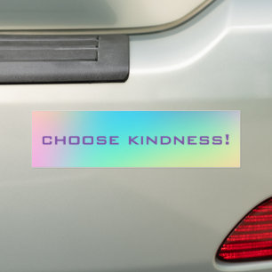 Autocollant De Voiture "Choose Kindness" Pastel Rainbow dégradent