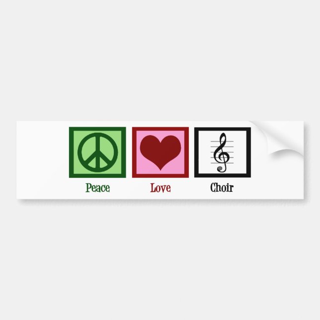 Autocollant De Voiture Chorale Peace Love (Devant)