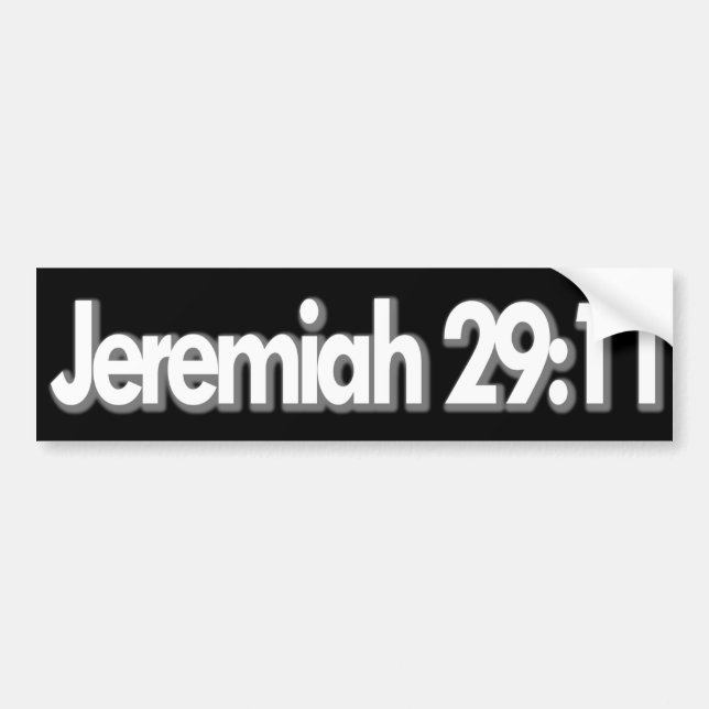 Autocollant De Voiture Chrétien de 29:11 de Jérémie (Devant)