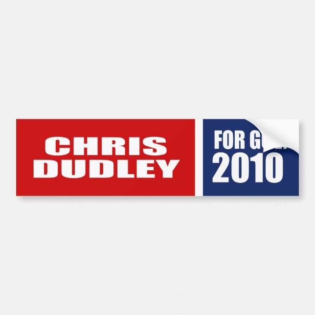 AUTOCOLLANT DE VOITURE CHRIS DUDLEY POUR LE GOUVERNEUR (Devant)