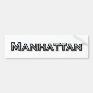 Autocollant De Voiture Chrome Finish Manhattan NY Text Logo