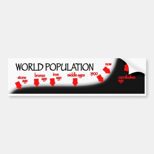 Autocollant De Voiture Chronologie de population mondiale (Devant)