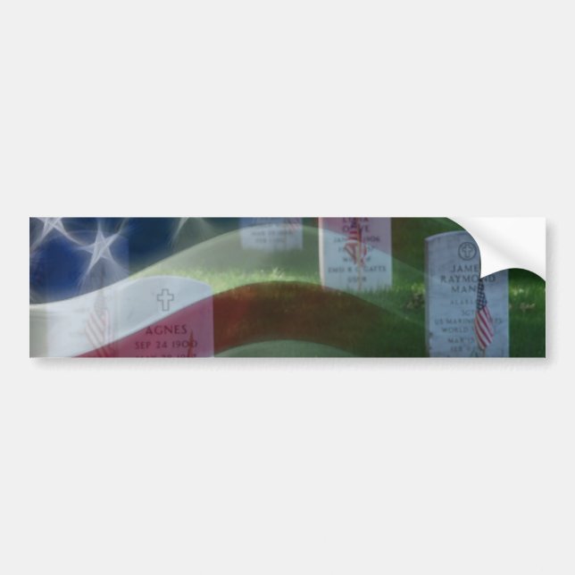 Autocollant De Voiture Cimetière national d'Arlington, drapeau américain (Devant)